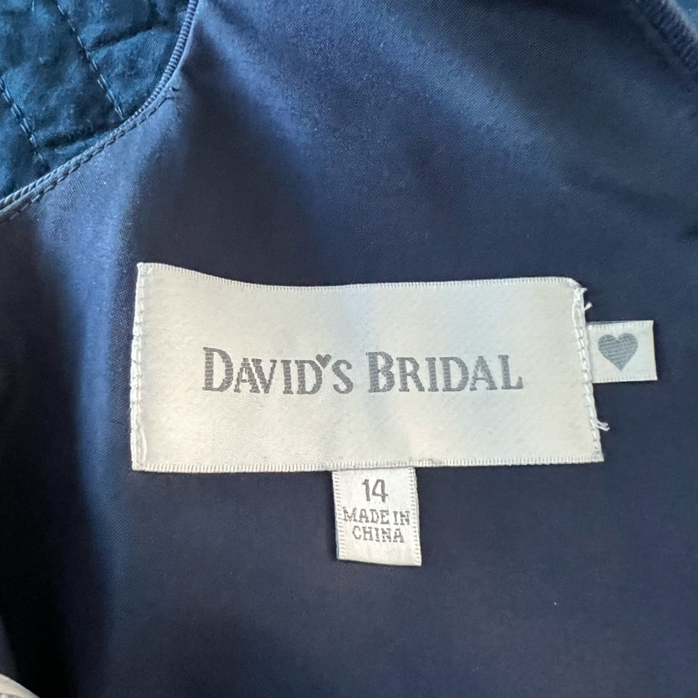 David's Bridal Formal Dress Special Occasion Homecoming Prom Navy Size 14 - Picture 8 of 12